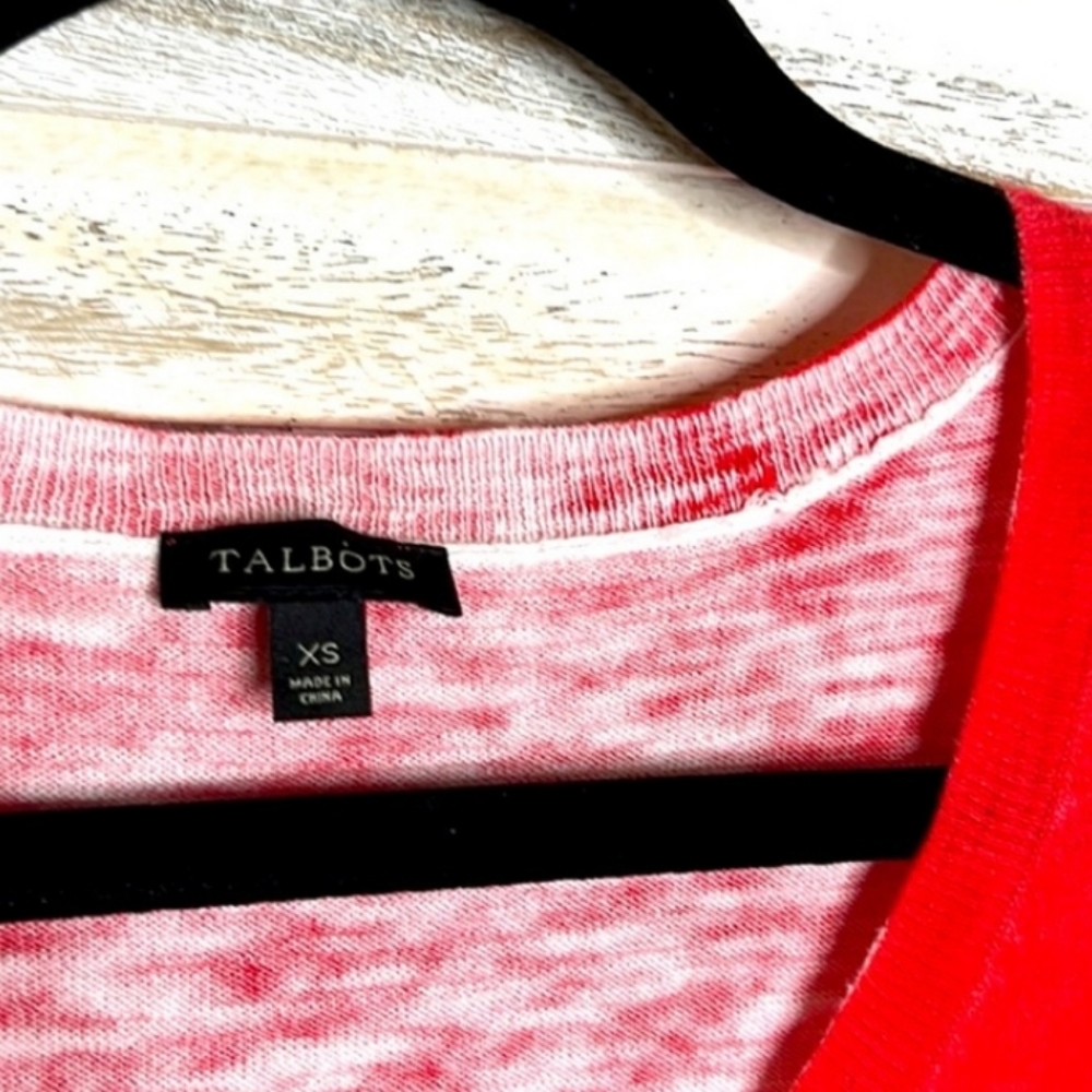 Talbots Pink Ombre Striped V Neck Sweater - SZ XS - Picture 2 of 4